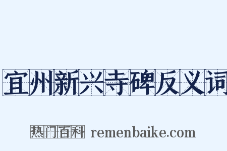 宜州新兴寺碑反义词是什么意思的图片